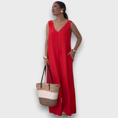 Aubryn – Jump Suit with V-Neck