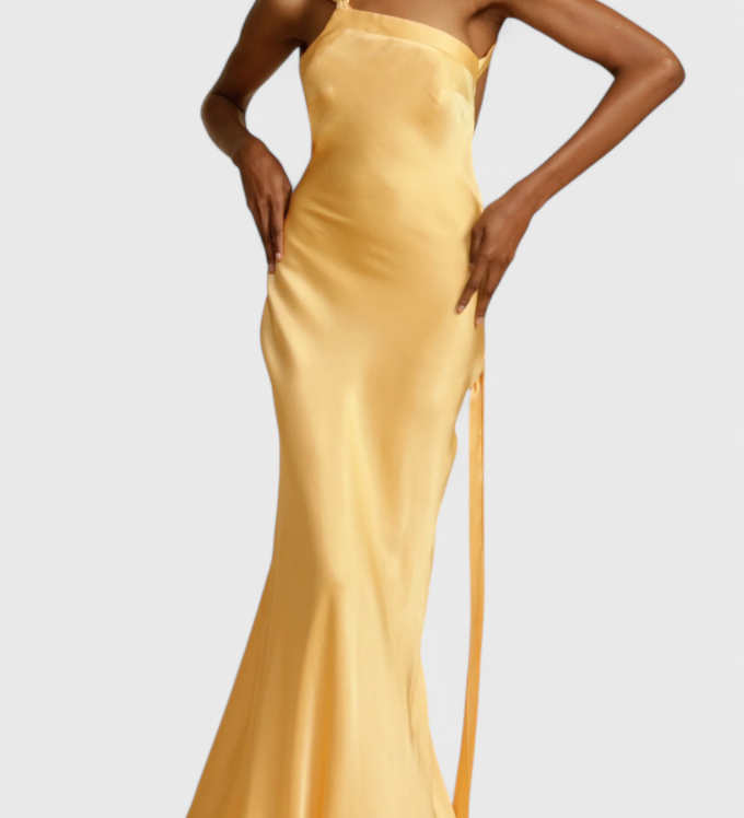 Maxi Dresses with Diagonal Straps and Open Back