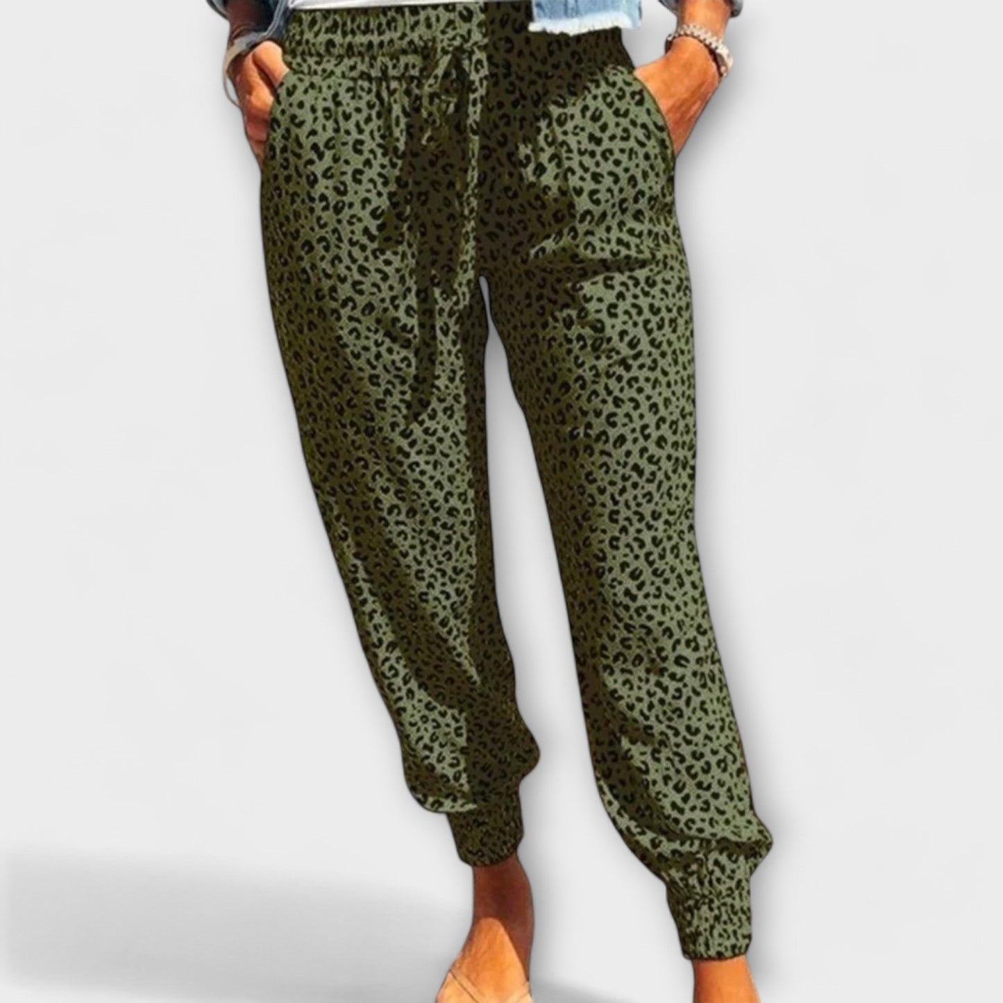 Wide Leg Pants with Animal Print