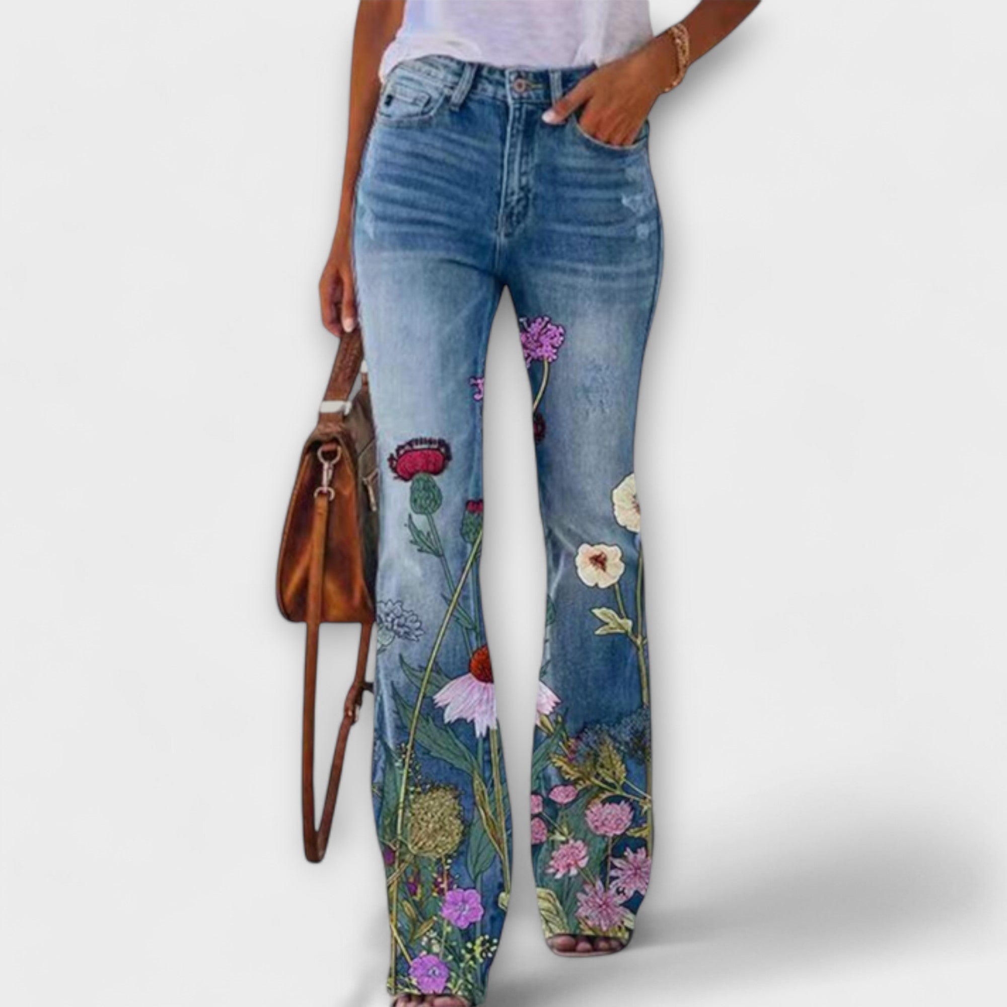 Wide Leg Pants with Floral Print and Maximum Comfort