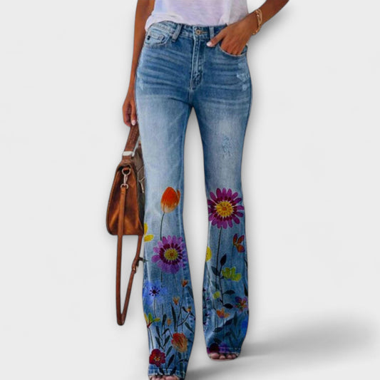 Wide Leg Pants with Floral Print and Maximum Comfort