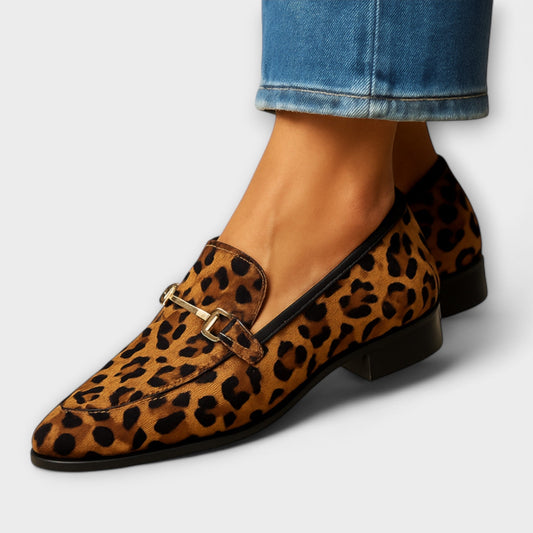 Printed Rita Mules with Decorative Buckle