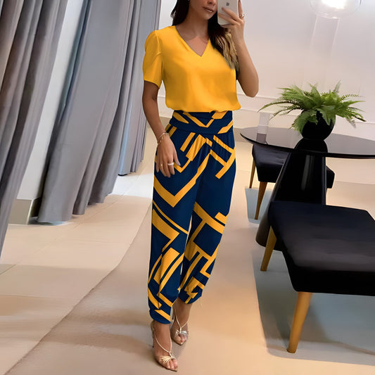 Elena - Trendy Top and Pants Set with Belly Coverage
