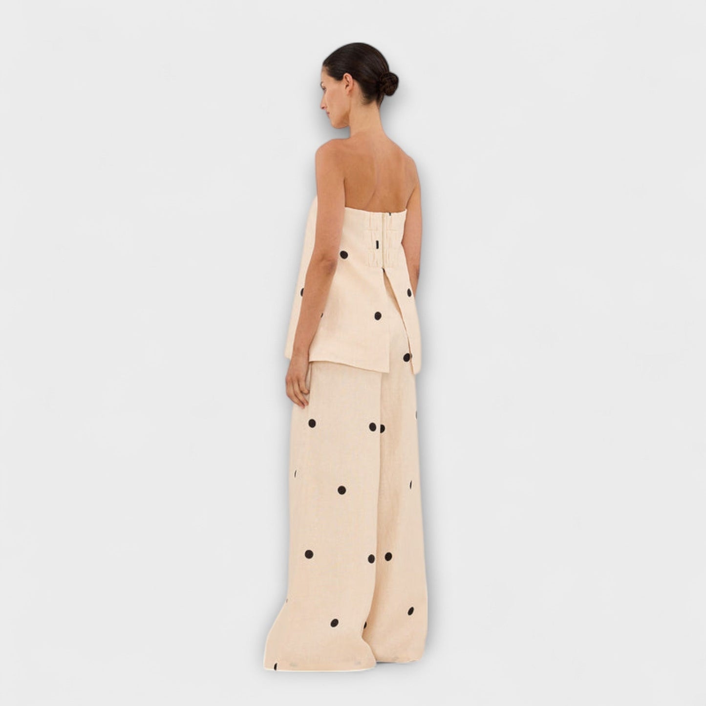 Milena – Polka Dot Set with Strapless Top