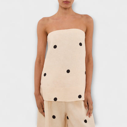 Milena – Polka Dot Set with Strapless Top