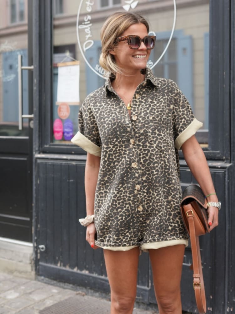 Nonata™ | Shirt Dress with Tiger Print