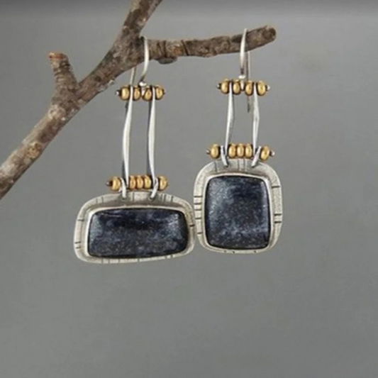 Silver Retro Earrings with a Night Look