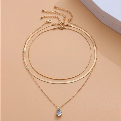 Gold Pendant with Zirconia