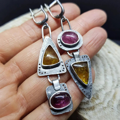 Retro Geometric Triangle Earrings