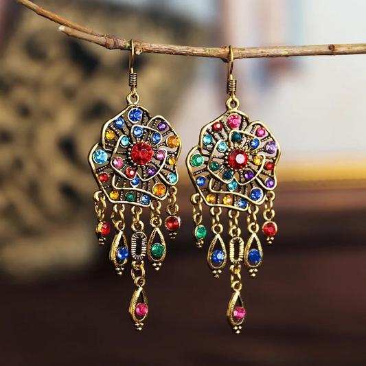 Colorful Retro Mandala Earrings
