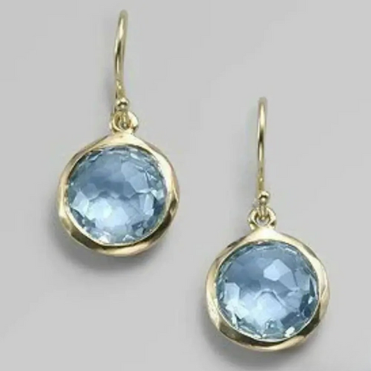 Blue Retro Earrings with Pendant