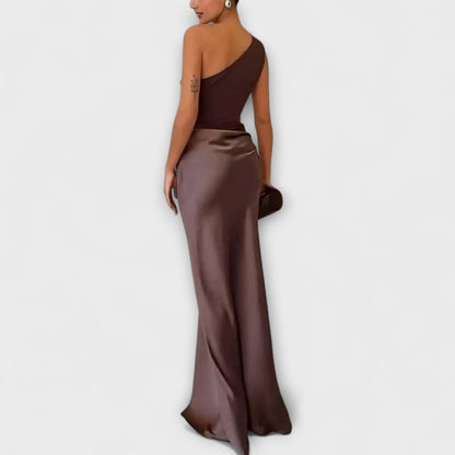 Asymmetric Maxi Dress with One Shoulder