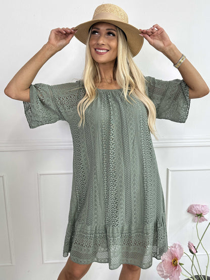 Galatea Sleeves - Dress Made of Soft Lace Cotton