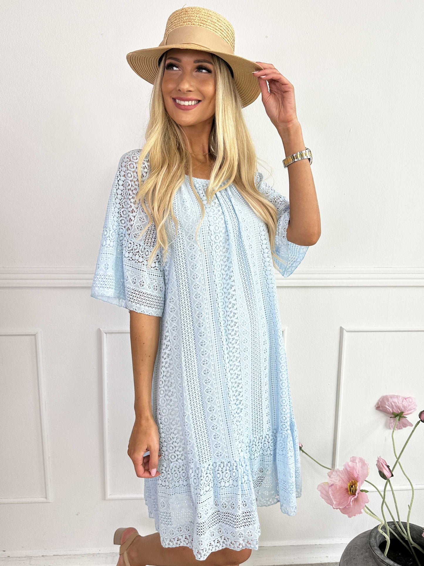Galatea Sleeves - Dress Made of Soft Lace Cotton