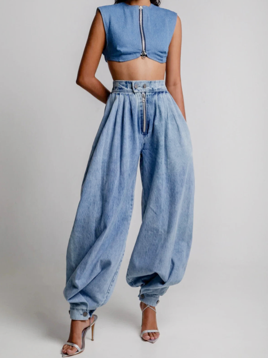 Ona | High-Waisted Balloon Jeans