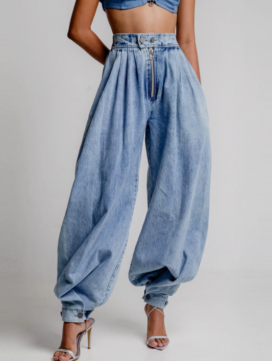 Ona | High-Waisted Balloon Jeans