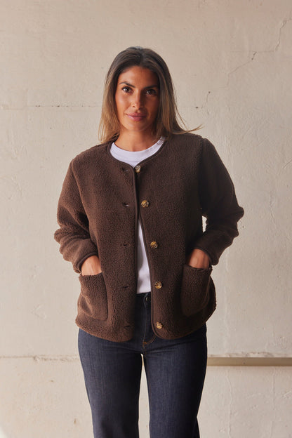 Ada Teddy Jacket | Brown | French Laundry Jacket