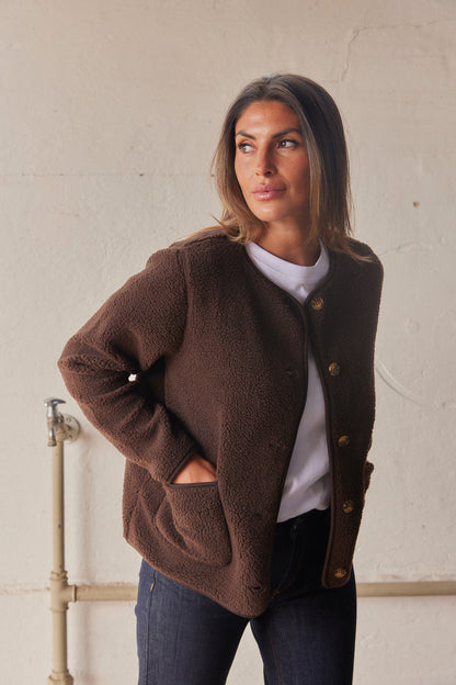 Ada Teddy Jacket | Brown | French Laundry Jacket