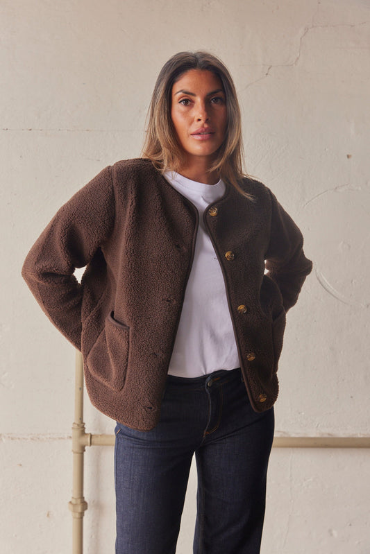 Ada Teddy Jacket | Brown | French Laundry Jacket
