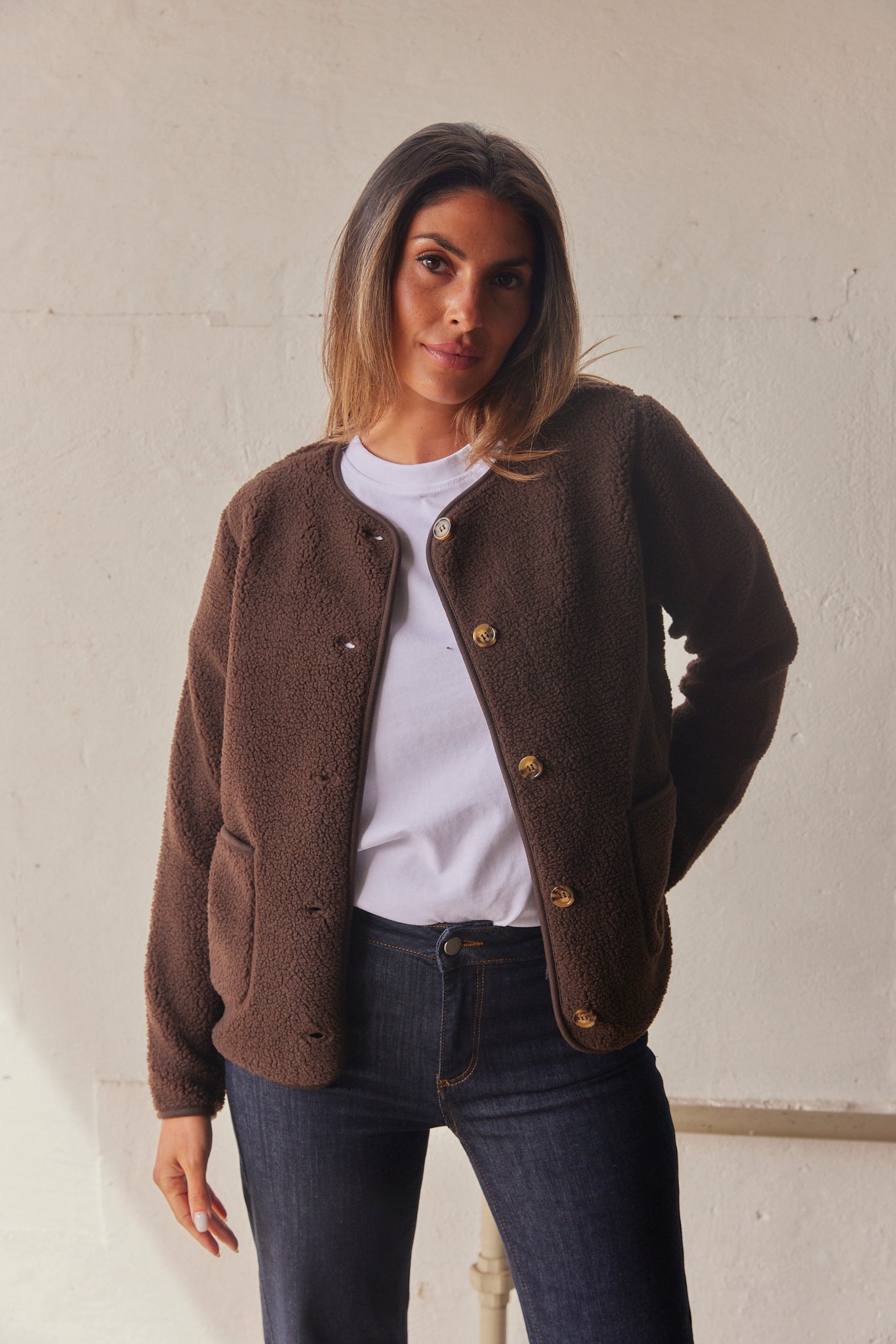 Ada Teddy Jacket | Brown | French Laundry Jacket