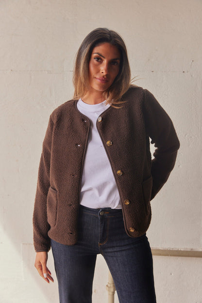 Ada Teddy Jacket | Brown | French Laundry Jacket
