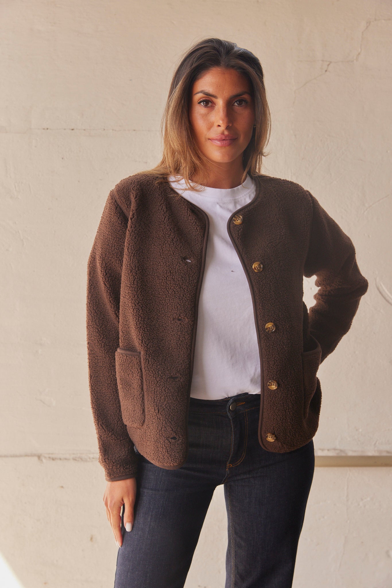 Ada Teddy Jacket | Brown | French Laundry Jacket