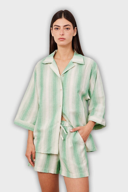 Short Two-Piece Suit with Stripes