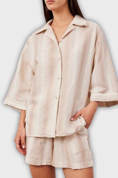 Short Two-Piece Suit with Stripes