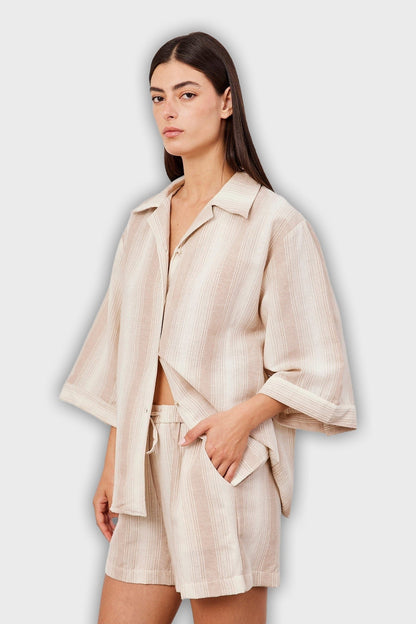 Short Two-Piece Suit with Stripes