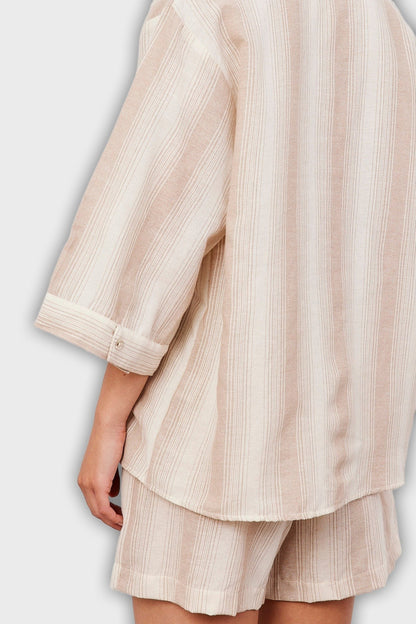 Short Two-Piece Suit with Stripes