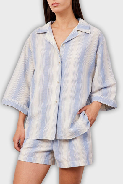 Short Two-Piece Suit with Stripes