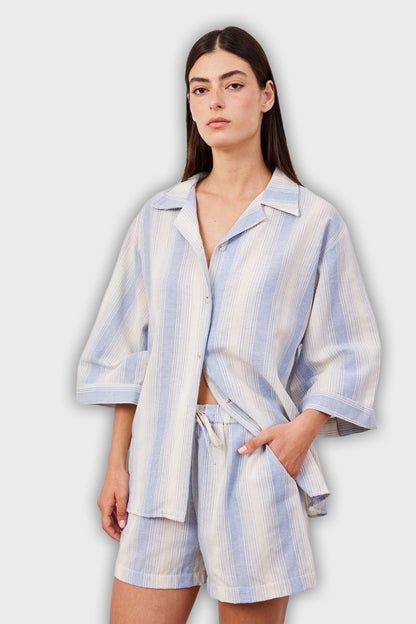 Short Two-Piece Suit with Stripes