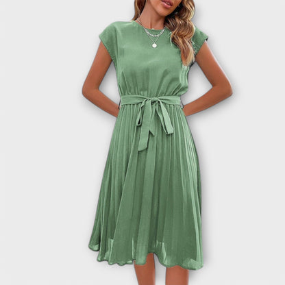 Claire Midi Summer Short Dress - Light and Pleated