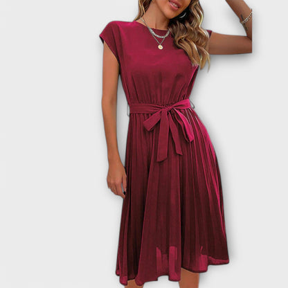 Claire Midi Summer Short Dress - Light and Pleated