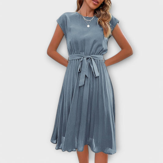 Claire Midi Summer Short Dress - Light and Pleated