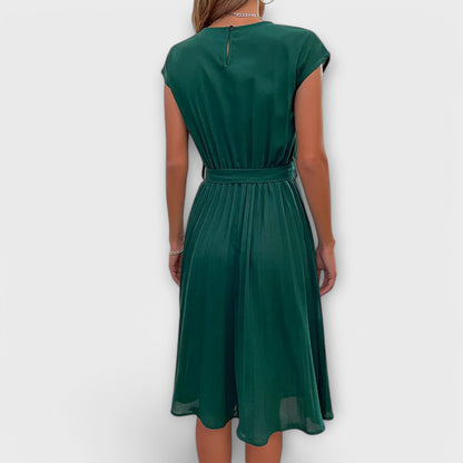 Claire Midi Summer Short Dress - Light and Pleated