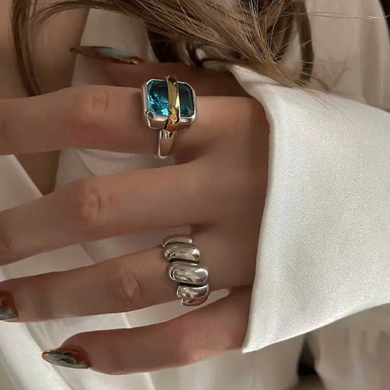 Silver Ring with Blue Zircon - Everyday Elegance and Chic