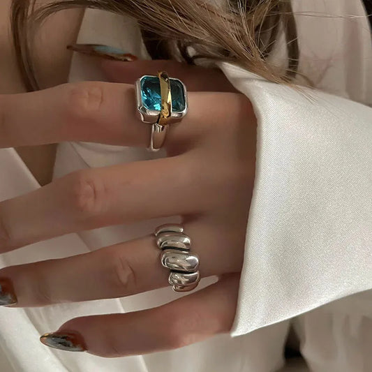 Silver Ring with Blue Zircon - Everyday Elegance and Chic