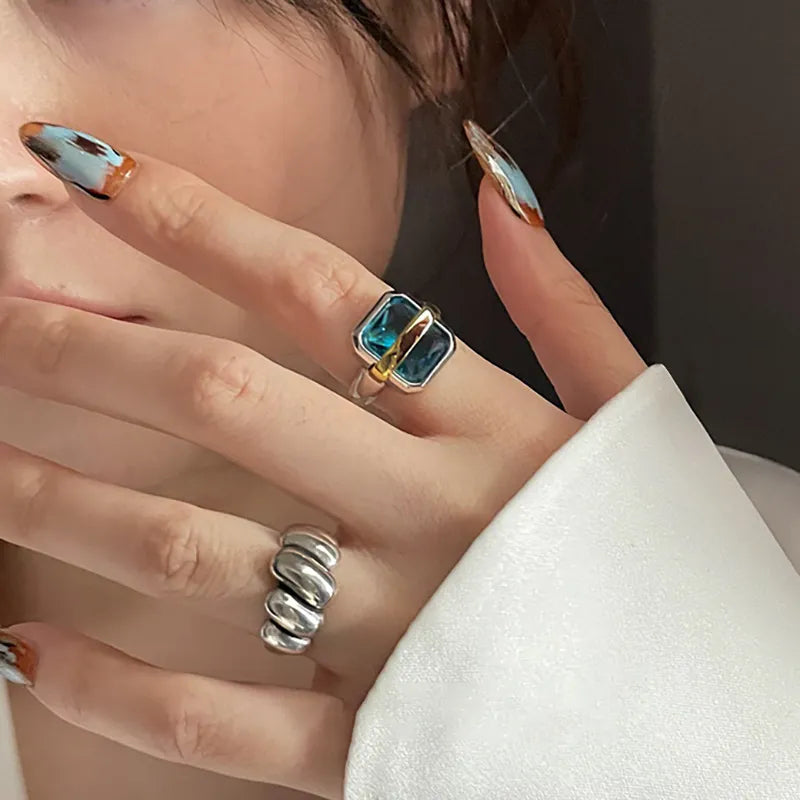 Silver Ring with Blue Zircon - Everyday Elegance and Chic