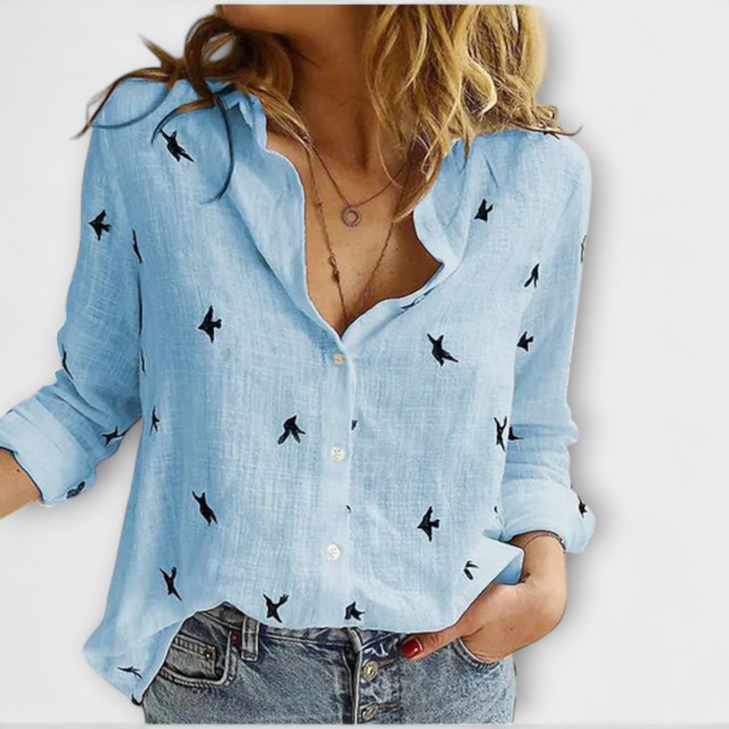 Elegant Women's Shirt with Luxury Collar
