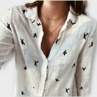 Elegant Women's Shirt with Luxury Collar