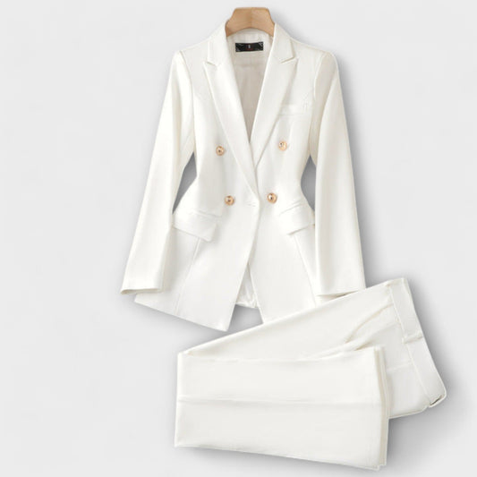Salinair – White Tailored Suit with Gold Buttons