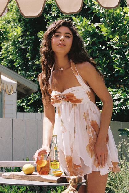 Aravela™ | Floral Silk Mini Dress