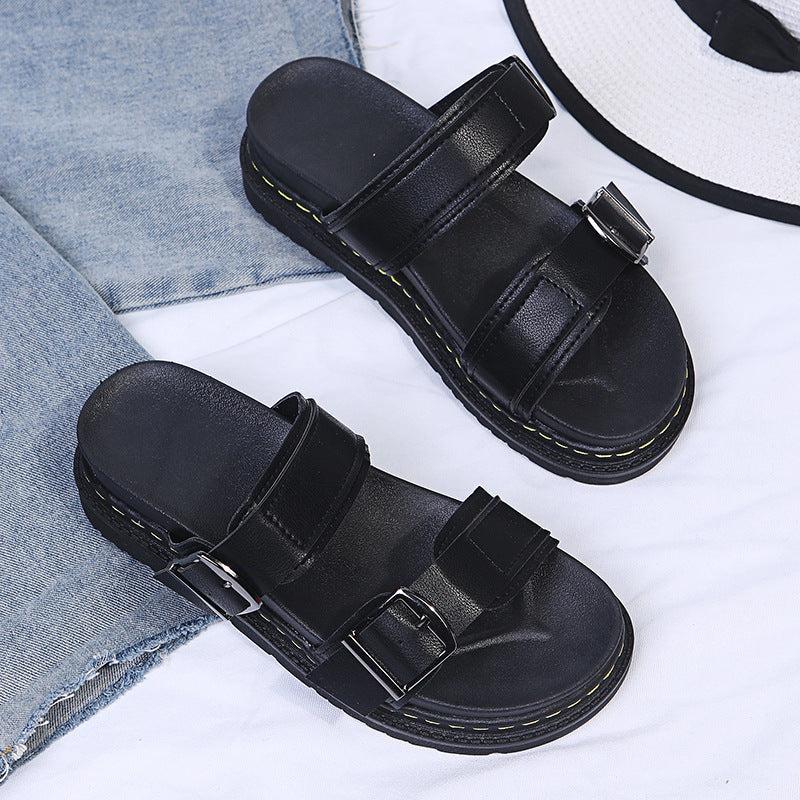 Page - Summer Platform Sandals with Comfort Buckle