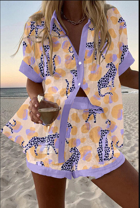 Riaulia™ | Short Lycra Suit with Tiger Print