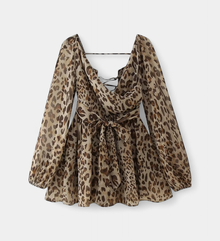 Mini Dresses with V-Neck and Light Sleeves