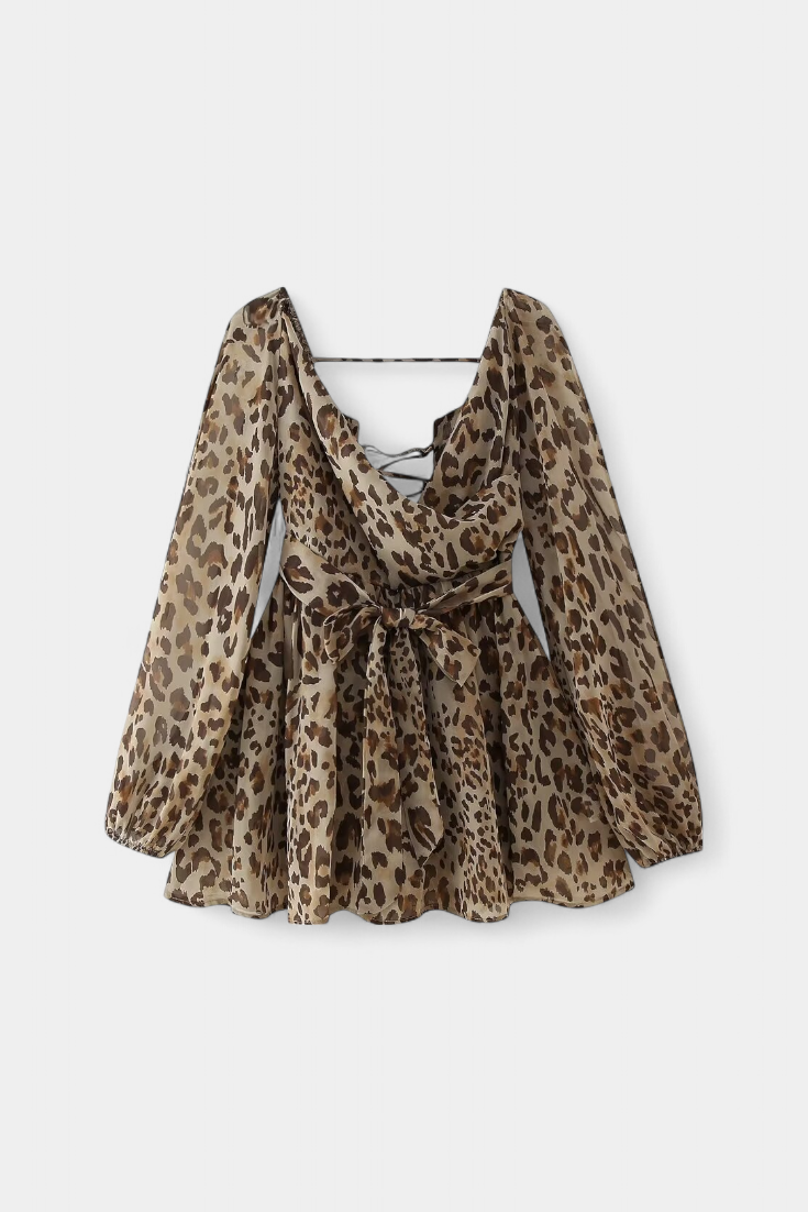 Mini Dresses with V-Neck and Light Sleeves