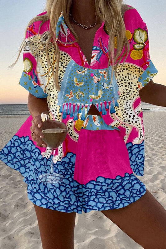 Belina™ | Short Lycra Suit with Butterfly Print