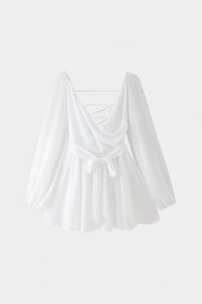Mini Dresses with V-Neck and Light Sleeves