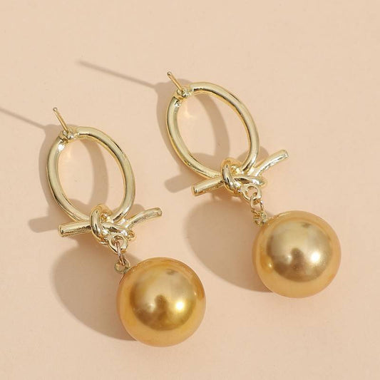 Gold Hoop Earrings with Pearls - Laura Jewelry
